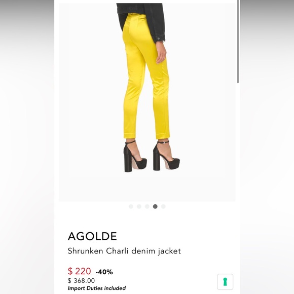 Agolde Shrunken Charli Denim Jean Jack in Distressed Black - Picture 8 of 10